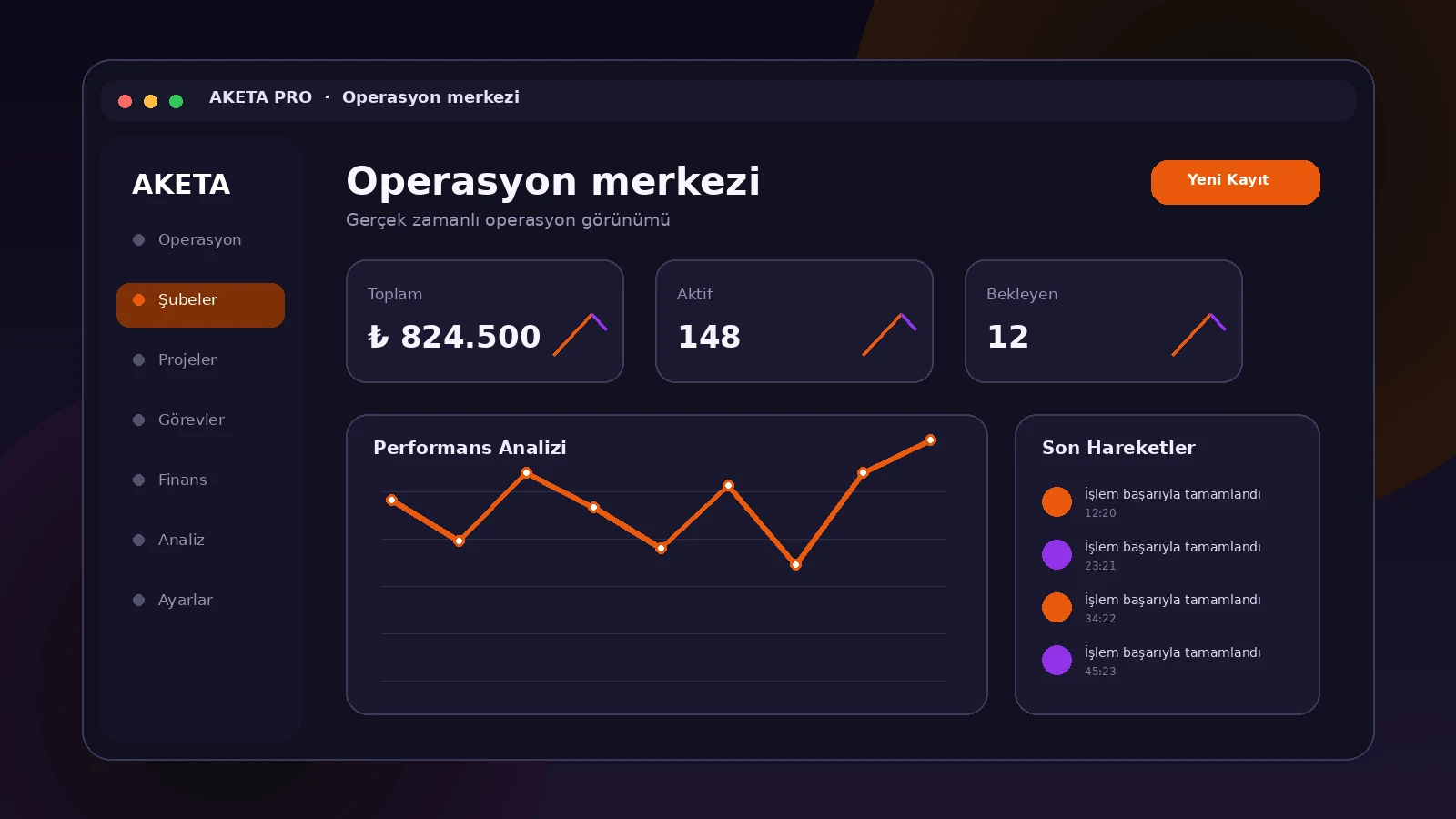 Aketa Pro yazılım ekranı